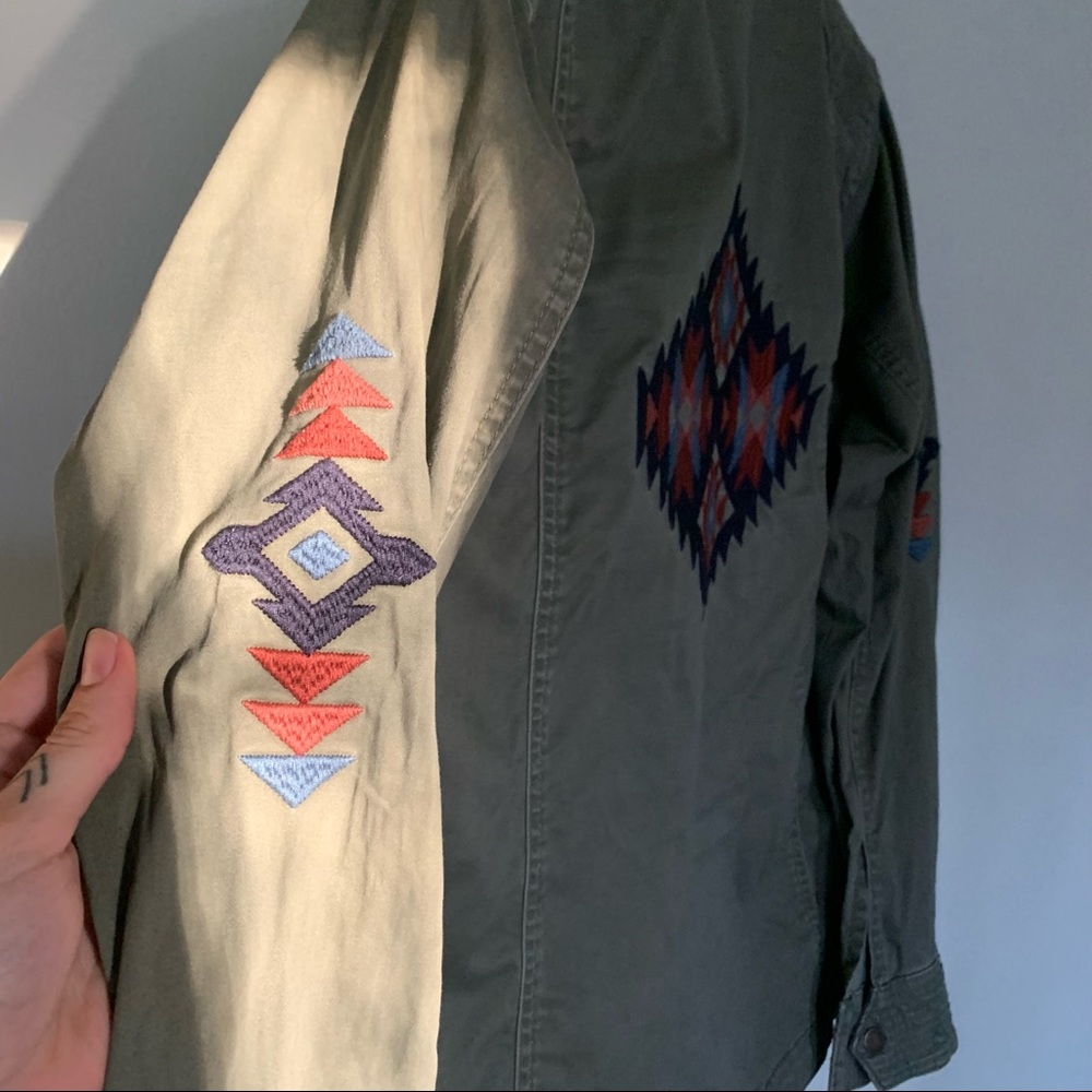 Natural Reflections Olive Aztec Jacket - Picture 3 of 4